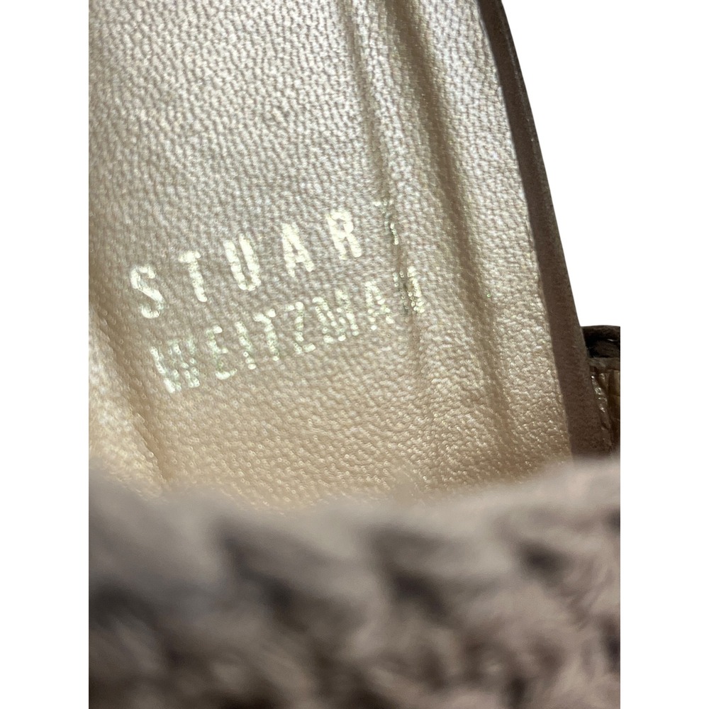 STUART WEITZMAN Alex‎ Crochet Wedge Sandals Sz 10 Tan Espadrille Platform Boho - Picture 6 of 13